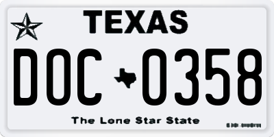 TX license plate DOC0358