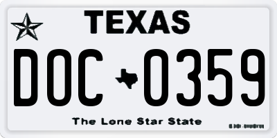TX license plate DOC0359
