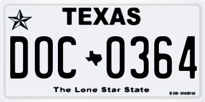 TX license plate DOC0364