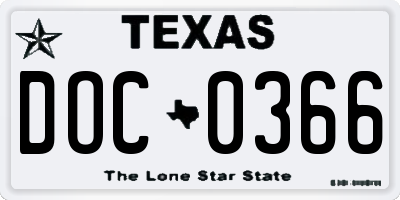 TX license plate DOC0366