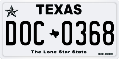 TX license plate DOC0368