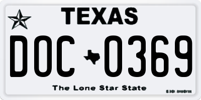 TX license plate DOC0369