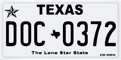 TX license plate DOC0372