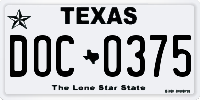 TX license plate DOC0375