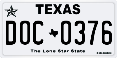 TX license plate DOC0376