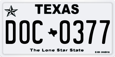 TX license plate DOC0377