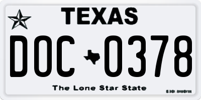 TX license plate DOC0378