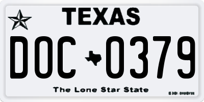 TX license plate DOC0379
