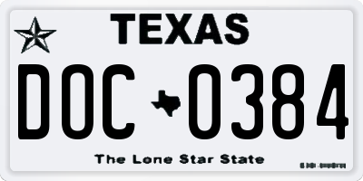 TX license plate DOC0384