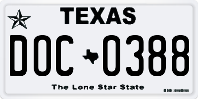 TX license plate DOC0388