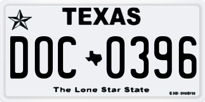 TX license plate DOC0396