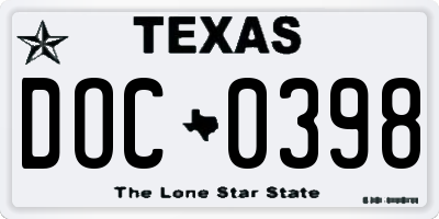TX license plate DOC0398