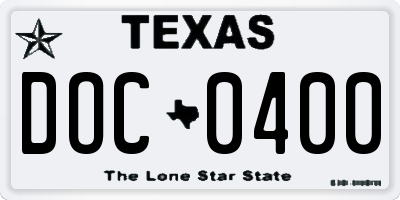 TX license plate DOC0400