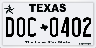TX license plate DOC0402