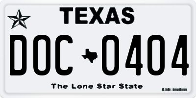 TX license plate DOC0404