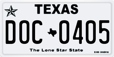 TX license plate DOC0405