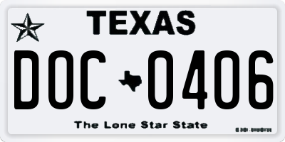 TX license plate DOC0406