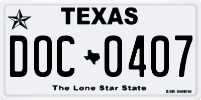 TX license plate DOC0407