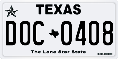 TX license plate DOC0408