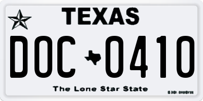 TX license plate DOC0410