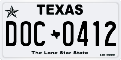 TX license plate DOC0412