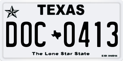 TX license plate DOC0413