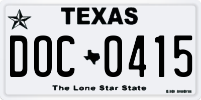 TX license plate DOC0415