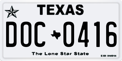 TX license plate DOC0416