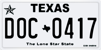 TX license plate DOC0417
