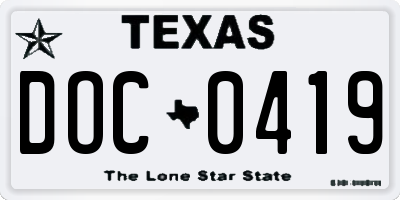 TX license plate DOC0419