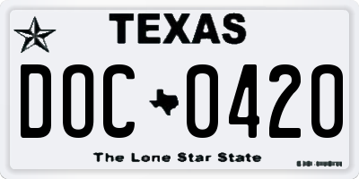 TX license plate DOC0420