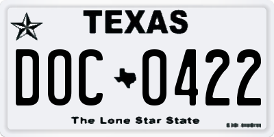 TX license plate DOC0422