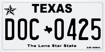 TX license plate DOC0425