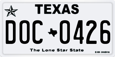 TX license plate DOC0426
