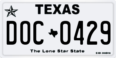 TX license plate DOC0429