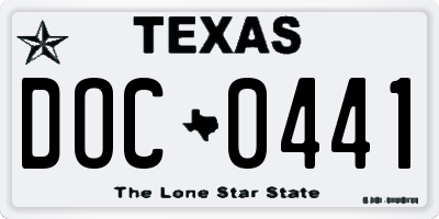 TX license plate DOC0441