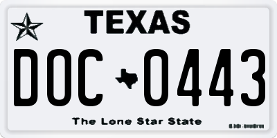 TX license plate DOC0443