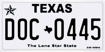 TX license plate DOC0445