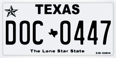 TX license plate DOC0447