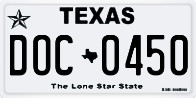 TX license plate DOC0450