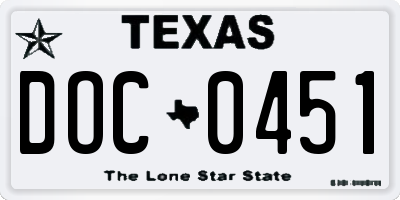 TX license plate DOC0451