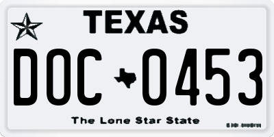 TX license plate DOC0453