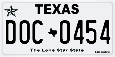 TX license plate DOC0454