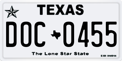 TX license plate DOC0455