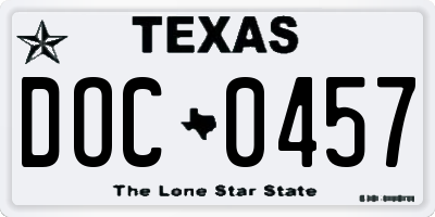 TX license plate DOC0457