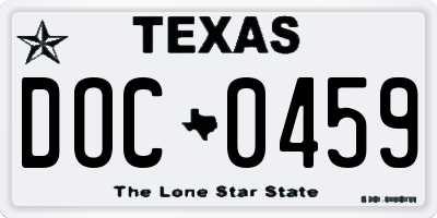 TX license plate DOC0459