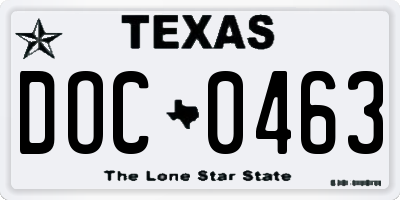 TX license plate DOC0463