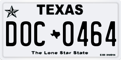 TX license plate DOC0464