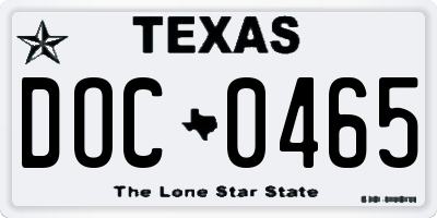 TX license plate DOC0465