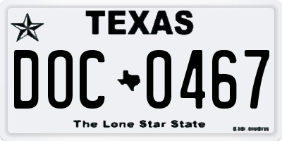 TX license plate DOC0467